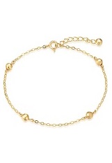 teensy catchy yellow gold bead ball bracelet